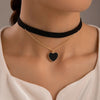 Bohemian Black Flannel Short Choker Necklace for Women Trendy Simple Round Leather Clavicle Chain Jewelry Gift