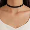 Bohemian Black Flannel Short Choker Necklace for Women Trendy Simple Round Leather Clavicle Chain Jewelry Gift