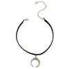 Bohemian Black Flannel Short Choker Necklace for Women Trendy Simple Round Leather Clavicle Chain Jewelry Gift