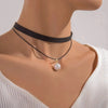 Bohemian Black Flannel Short Choker Necklace for Women Trendy Simple Round Leather Clavicle Chain Jewelry Gift