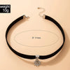 Bohemian Black Flannel Short Choker Necklace for Women Trendy Simple Round Leather Clavicle Chain Jewelry Gift