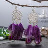 Bohemian Ethnic Round Green Rice Bead Feather Earrings for Women Retro Simple Temperament Dangle Earrings Party Wedding Jewelry