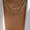 Bohemian Multilayer Handmade Mixed Chain For Woman  Necklaces Water Droplet Crystal Pendant Jewelry Gift  New
