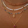 Bohemian Multilayer Handmade Mixed Chain For Woman  Necklaces Water Droplet Crystal Pendant Jewelry Gift  New