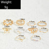 Bohemian Wave Flower Rings Set For Women Vintage Geometric Pearl Butterfly Metal Chain Knuckle Rings  Trendy Jewelry Gift