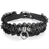 Boniskiss  Sexy Punk Gothic Lace Leather Choker Necklace Spike Rivet Buckle Collar Funky Torques Necklace Jewelry