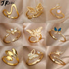Butterfly Ring For Women Stainless Steel Gold Plated Insect Ring  Aesthetic y2k  Jewelry Gift   anillos mujer