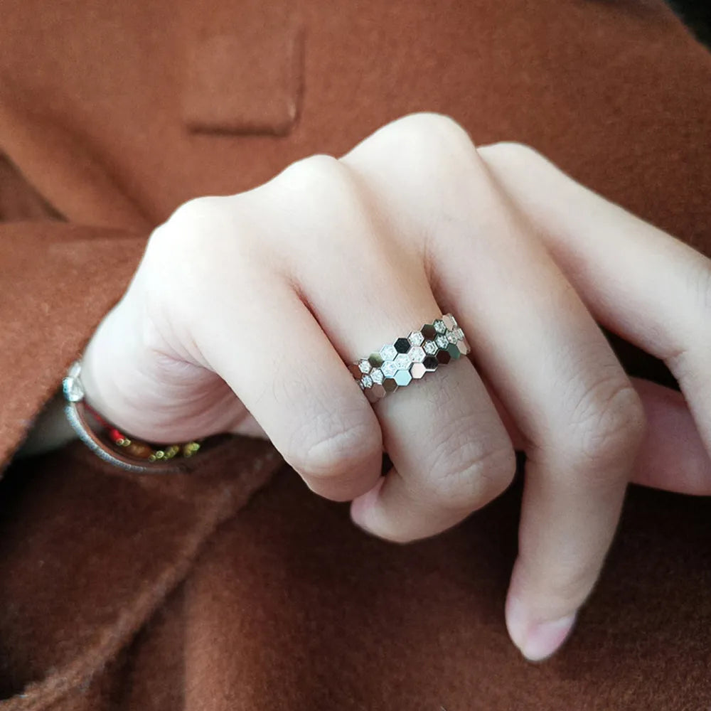 CAOSHI  Simple Design Women Rings For Wedding Low-key Rose Gold Color/Silver Color Female Engagement Finger-ring Jewelry