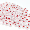 CHONGAI 100Pcs  Jewelry Love Heart Acrylic Flat Round Beads for DIY Craft &Jewelry Making