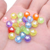 CHONGAI 100Pcs  Jewelry Love Heart Acrylic Flat Round Beads for DIY Craft &Jewelry Making