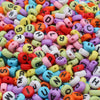 CHONGAI 100Pcs  Jewelry Love Heart Acrylic Flat Round Beads for DIY Craft &Jewelry Making