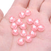 CHONGAI 100Pcs  Jewelry Love Heart Acrylic Flat Round Beads for DIY Craft &Jewelry Making