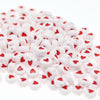 CHONGAI 100Pcs  Jewelry Love Heart Acrylic Flat Round Beads for DIY Craft &Jewelry Making