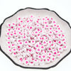 CHONGAI 100Pcs  Jewelry Love Heart Acrylic Flat Round Beads for DIY Craft &Jewelry Making