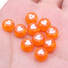 CHONGAI 100Pcs  Jewelry Love Heart Acrylic Flat Round Beads for DIY Craft &Jewelry Making