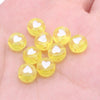 CHONGAI 100Pcs  Jewelry Love Heart Acrylic Flat Round Beads for DIY Craft &Jewelry Making