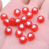 CHONGAI 100Pcs  Jewelry Love Heart Acrylic Flat Round Beads for DIY Craft &Jewelry Making