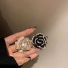 Camellia Brooch    Rhinestone Imitation Pearl Pin For Women  Clothes Corsage Jewelry Accessories