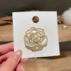 Camellia Brooch    Rhinestone Imitation Pearl Pin For Women  Clothes Corsage Jewelry Accessories