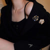 Camellia Brooch    Rhinestone Imitation Pearl Pin For Women  Clothes Corsage Jewelry Accessories