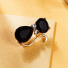 Cartoon Animal Black Cat Brooches Funny Vintage Rhinestone Cat Shirt Lapel Pins Cute Kitten Badge Party Birthday Jewelry Gifts
