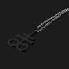 Casual Men's Necklace Black Stainless Steel Satan Cross Seal of Lucifer Pendant Stylish Satanic Satan Faith Jewelry
