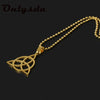 Casual Men's Necklace Gold Stainless Steel Knot Viking Pendant With Chain Stylish Satanic Satan Faith Jewelry For Man Women