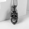 Charms Pendent Dragon Skull Pendant With Shofar Necklace Men's Biker Rock Punk Jewelry Antique Retro Chain Gift