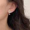 Chinese Style 2024 Red Little Lion Bell Pendant Earrings for Women Cute Dragon Earrings New Year Festive Jewelry Gifts