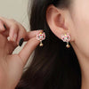Chinese Style 2024 Red Little Lion Bell Pendant Earrings for Women Cute Dragon Earrings New Year Festive Jewelry Gifts