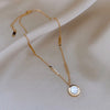 Classic  Stainless Steel Roman Digital Wafer Pendant Necklace   Jewelry Christmas Party Women's Sexy Necklace