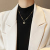 Classic  Stainless Steel Roman Digital Wafer Pendant Necklace   Jewelry Christmas Party Women's Sexy Necklace