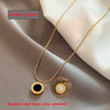 Classic  Stainless Steel Roman Digital Wafer Pendant Necklace   Jewelry Christmas Party Women's Sexy Necklace