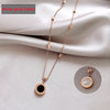 Classic  Stainless Steel Roman Digital Wafer Pendant Necklace   Jewelry Christmas Party Women's Sexy Necklace