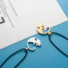 Couple Jewelry Round Broken Heart Hugging Cat Necklace Women Yinyang Stainless Steel Double Color Pendant Splicing Lovers Gifts