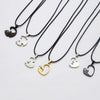 Couple Jewelry Round Broken Heart Hugging Cat Necklace Women Yinyang Stainless Steel Double Color Pendant Splicing Lovers Gifts