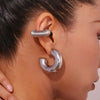 Creative Gold Color Metal Ear Cuff Clip On Earrings for Women Thread Texture Chunky Cartilage Earrings No Pierced