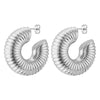 Creative Gold Color Metal Ear Cuff Clip On Earrings for Women Thread Texture Chunky Cartilage Earrings No Pierced