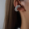 Creative Gold Color Metal Ear Cuff Clip On Earrings for Women Thread Texture Chunky Cartilage Earrings No Pierced