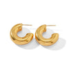 Creative Gold Color Metal Ear Cuff Clip On Earrings for Women Thread Texture Chunky Cartilage Earrings No Pierced