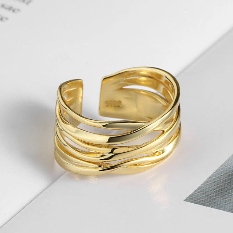 Creative Women Stainless Steel Ring Vintage Opening Adjustable Rings for Women Engagement Ring Jewelry Birthday Anniversary Gift