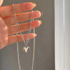 Crystal Angel Wings Heart Pendant Necklaces Ladies Girl Simple Y2K Pink White Zircon Love Elegant Necklace Women Jewelry 2023