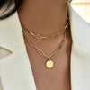 Crystal Zircon Heart Star Charm Layered Pendant Necklace Set for Women Charms  Square Rhinestone Female Vintage Jewelry