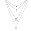 Crystal Zircon Heart Star Charm Layered Pendant Necklace Set for Women Charms  Square Rhinestone Female Vintage Jewelry
