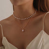 Crystal Zircon Heart Star Charm Layered Pendant Necklace Set for Women Charms  Square Rhinestone Female Vintage Jewelry