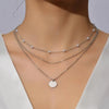Crystal Zircon Heart Star Charm Layered Pendant Necklace Set for Women Charms  Square Rhinestone Female Vintage Jewelry