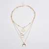 Crystal Zircon Heart Star Charm Layered Pendant Necklace Set for Women Charms  Square Rhinestone Female Vintage Jewelry