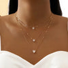 Crystal Zircon Heart Star Charm Layered Pendant Necklace Set for Women Charms  Square Rhinestone Female Vintage Jewelry