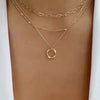 Crystal Zircon Heart Star Charm Layered Pendant Necklace Set for Women Charms  Square Rhinestone Female Vintage Jewelry