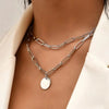 Crystal Zircon Heart Star Charm Layered Pendant Necklace Set for Women Charms  Square Rhinestone Female Vintage Jewelry